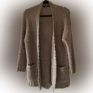 MEROKEETY Popcorn Knit Open Front Cardigan Cozy Bouclé Sweater Pockets